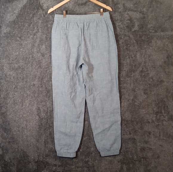 Athleta Retreat linen high waisted women's jogger cambray blue size 6 - Picture 5 of 8